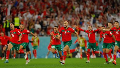 فرحة المنتخب المغربي بالفوز ضد نظيره الإسباني